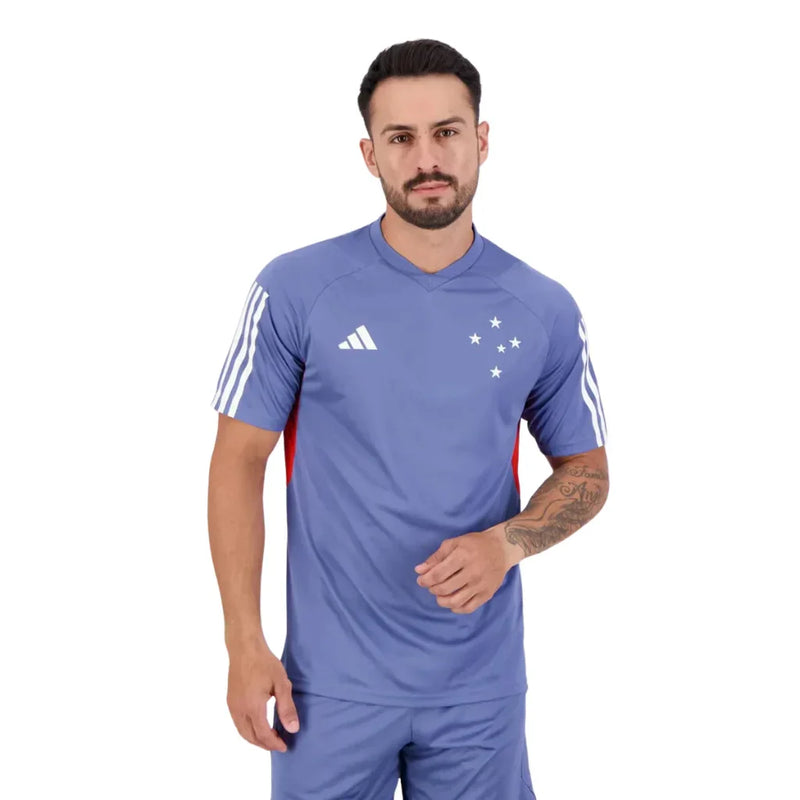 Camisa Cruzeiro 24/25 Treino Adidas Masculina - Azul+Vermelho