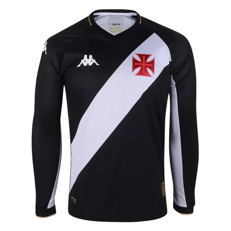 Camisa Vasco I 23/24 Manga Longa Masculina - Preto+Branco
