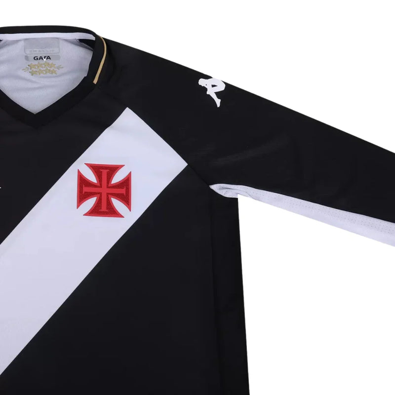 Camisa Vasco I 23/24 Manga Longa Masculina - Preto+Branco