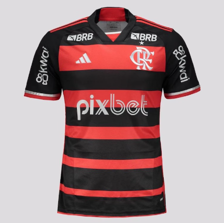 Camisa Masculina Flamengo Torcedor Patrocínios + Patch