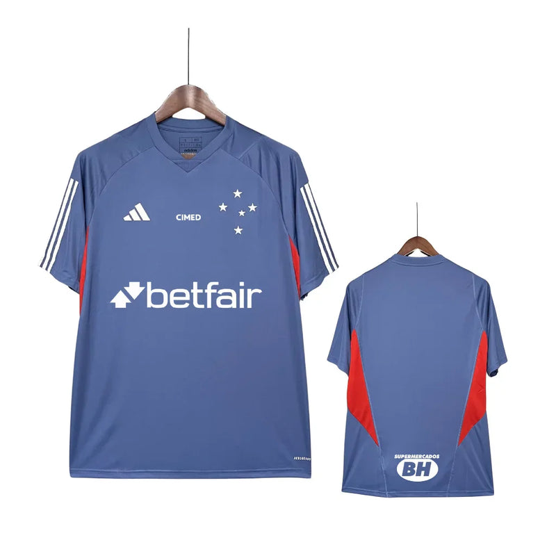 Camisa Cruzeiro 24/25 Treino Adidas Masculina - Azul+Vermelho